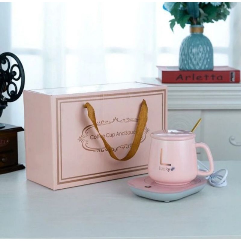 pink mug with warmer