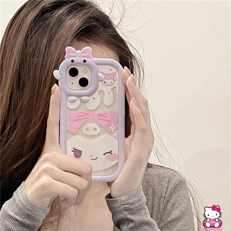 Case Desain Kartun Kuromi Untuk Oppo A17 A15 A16s A16 A15s A55 A95 A17k A16K A16E A52 A92 A96 A7 A5S A12 A3S A95 A4 A53 A54 A57 A53 A54 A53 A53 A52020 Sarung Tangan Lembut Untuk Wanita