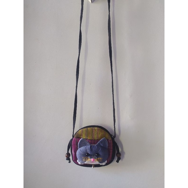 Tas selempang kucing/tas anak/shoulder bag/tas kecil/kado ultah/oleh oleh thailand