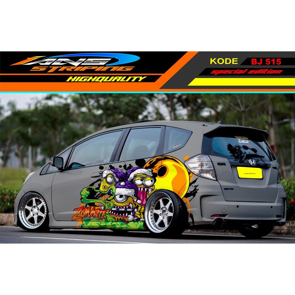 VARIASI STICKER MOBIL HONDA BRIO JAZZ YARIS SIGRA AGYA / DECAL STICKER MOBIL / CUSTOM STICKER MOBIL