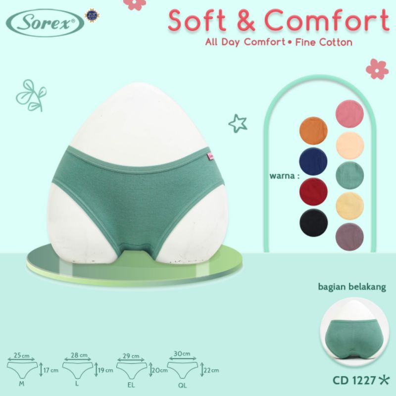 CD Sorex Mini Basic 1227 Katun Adem | Celana Dalam Wanita Harga Per 1 pieces