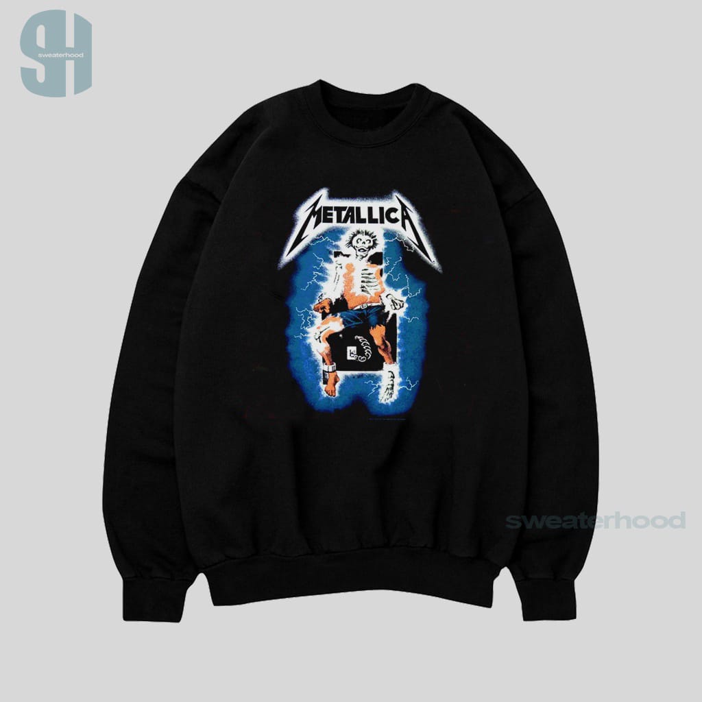 Crewneck Black Metallica Sweatshirt Hitam Jaket Vintage Pria Dan Wanita Sweaterhood