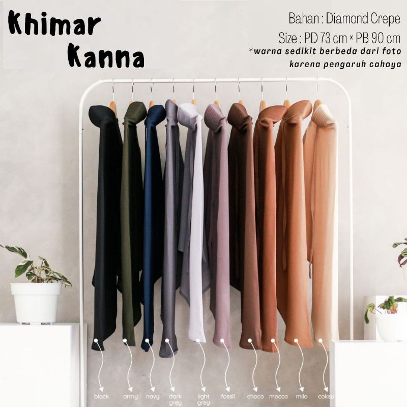 TERMURAH!!(BISA COD)HIJAB/JILBAB DEWASA_KHIMAR KANNA BAHAN DIAMOND CREPE_KHIMAR PED TALI_BEST SELLER