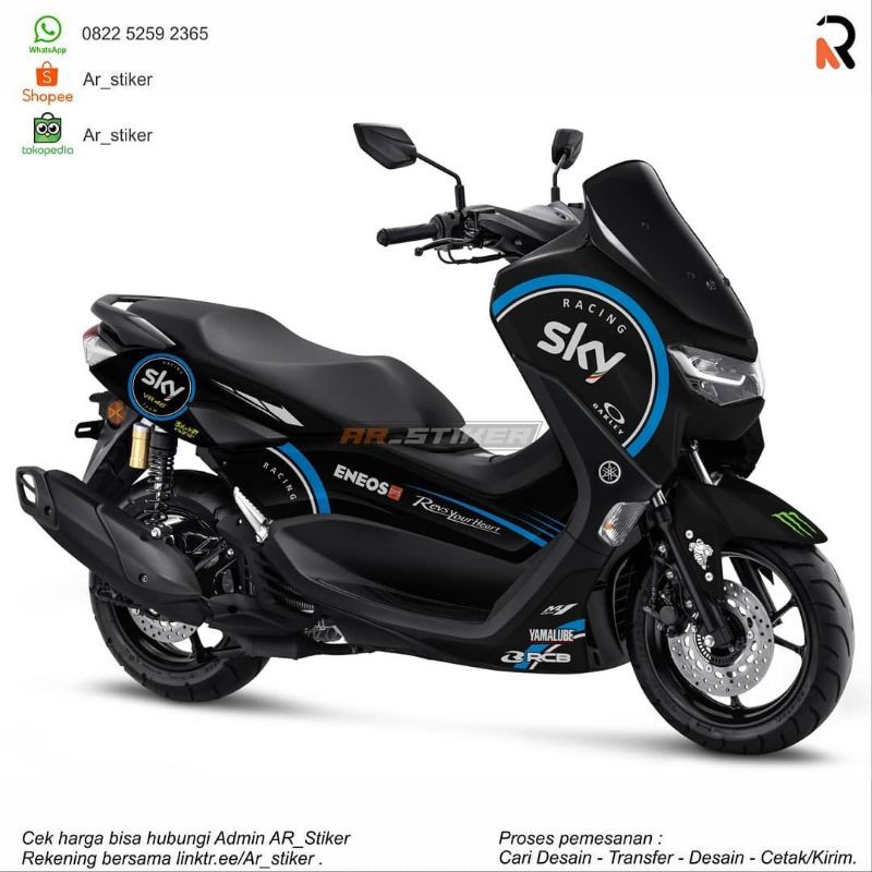 Decal sticker Yamaha All Nmax Livery Sky Vr46