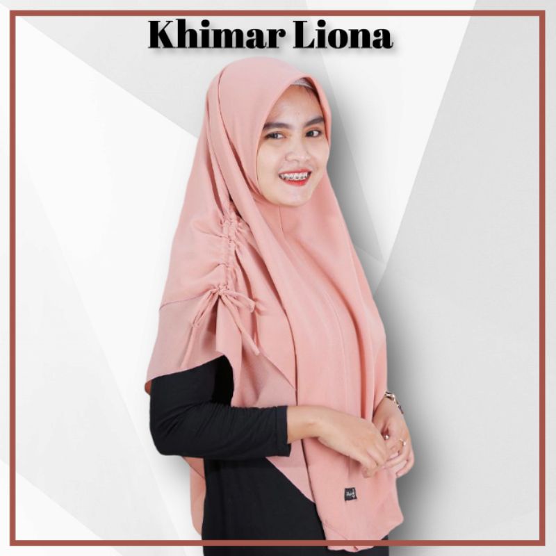 Arsya Hijab Khimar Liona Serut Samping Segi Empat Instan Bolak Balik Bahan Diamond Crepe Premium Qua