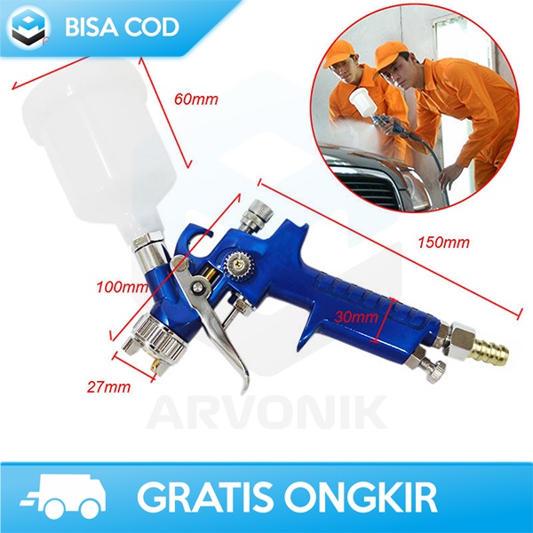 SEMPROTAN CAT SPRAY GUN HVLP AIRBRUSH 100ml TAFFWARE ORI RINGAN ORI