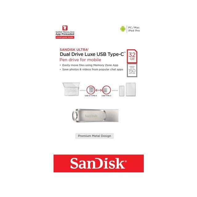 

FLASDISK OTG LUXE TYPE-C -32GB SANDISK (SDDDC4)