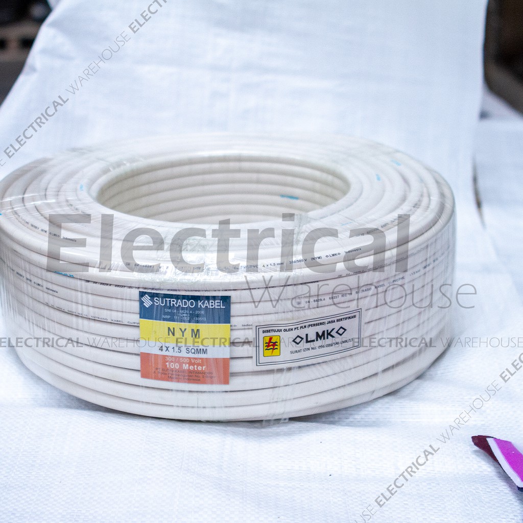 Kabel Listrik NYM 4x1.5mm2 SUTRADO 100 Meter ( 4x1,5 4x1.5mm 4x1.5 100M 4 x 1.5mm 4x1.5  100 M )