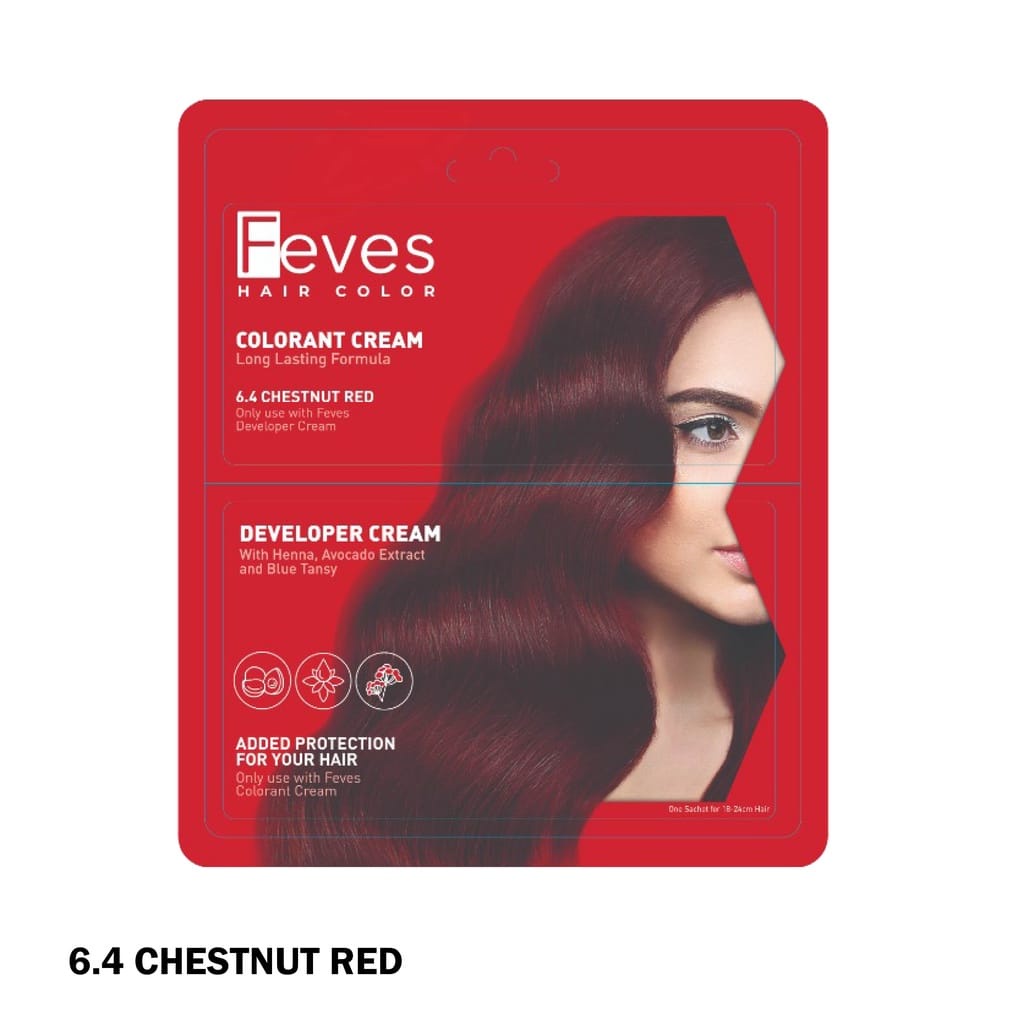 FEVES Colorant Cream Sachet I Hair Color I Cat Rambut Sachet I Semir Rambut Warna 30ml