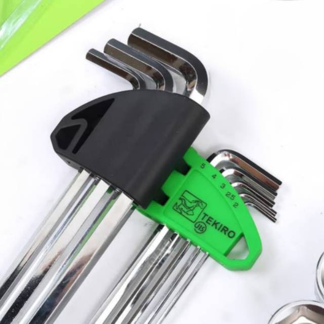 Kunci L Panjang Segi 6 Hex Hex Key Long 8 pcs 8pcs Set CrV - TEKIRO