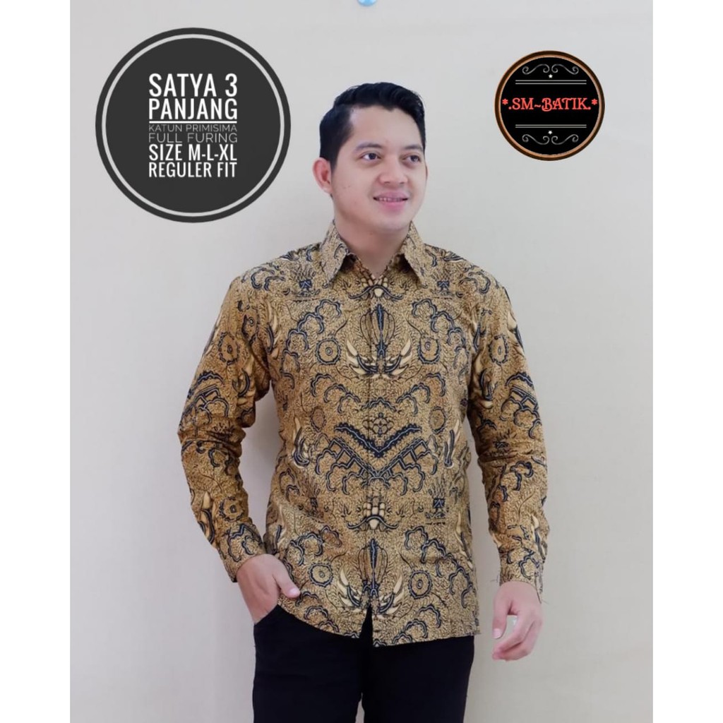 SATYA 3 SM BATIKSOLOAMANAH KEMEJA BAJU BATIK PRIA SOLO LENGAN PANJANG PENDEK LAPIS FURING ATASAN BATIK PREMIUM MODERN KATUN HALUS WISAKA MERAH PARANG KAWIBAWAN PERMANA MERAH BANGAU LEMON PANJI LESMONO NAVY GUNARDO BIMO IJO GUNAWAN GURDO IJO NAGA ABU ELANG