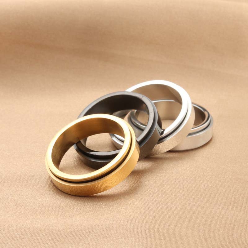 Anxiety Ring Figet Spinner Rings For Women Men Stainless Steel Rotate Freely Spinning Anti Stress Accessories Jewelry Gifts