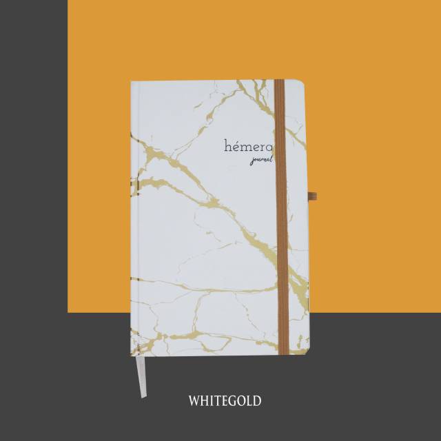 

Hemera Marble Journal Hard Cover- White Gold Edition