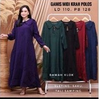gamis midi polos susun 3 /maxi dress gamis rayon premium / baju lebaran MIDI DRESS GAMIS | TERBARU |