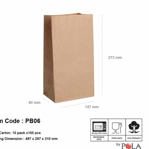 

paper bag murah / kantong kertas murah pb06- 100pcs - Coklat
