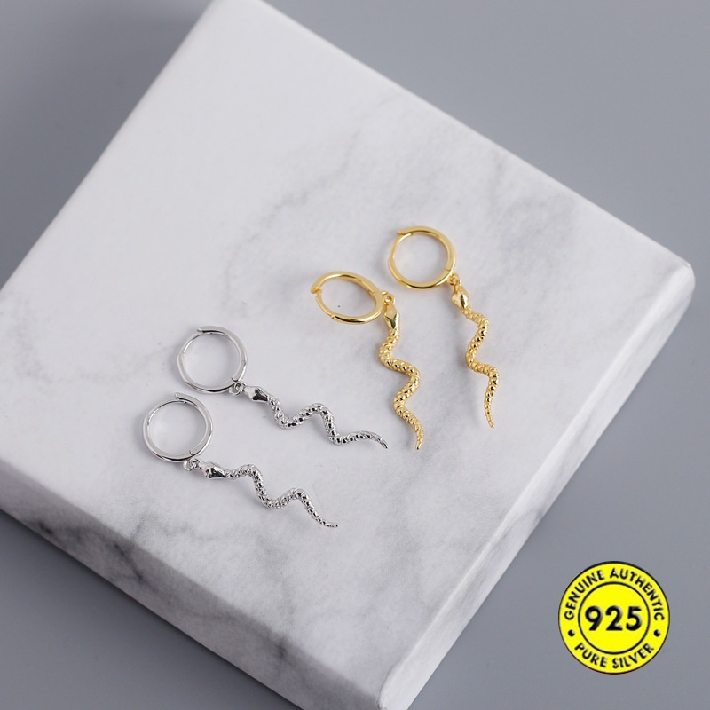 Anting Gantung Panjang Lapis Emas 18k Sterling Silver 925 Elegan Untuk Wanita