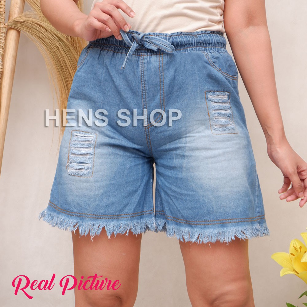 HOTPANTS RIPPED RUMBAI / CELANA PENDEK SOBEK RAWIS XL dan XXL