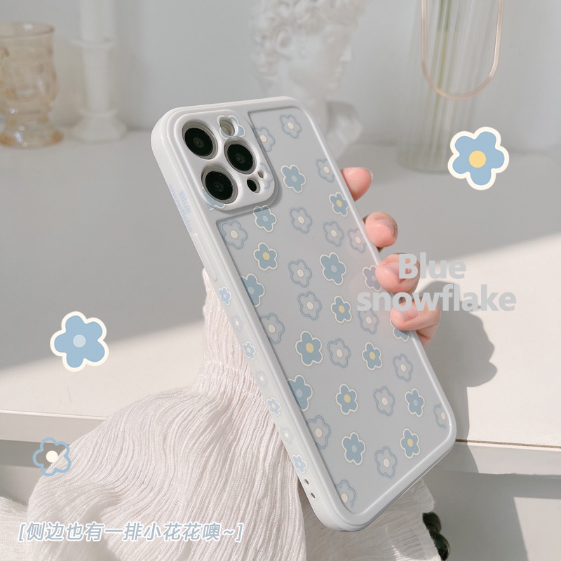 IPHONE Casing Ponsel Full Cover TPU Lembut Motif Bunga Samping Untuk Iphone7 8 PLUS X XR XS 11 12 13 14 MINI PRO MAX SE 2020 Pelindung