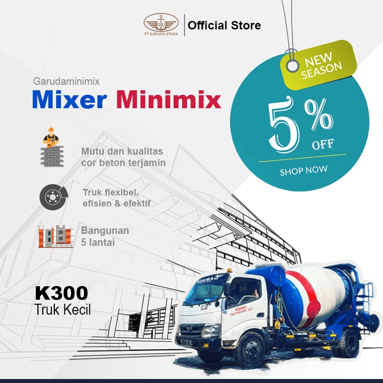 Jual Beton Readymix / K300 / Minimix Jabodetabek