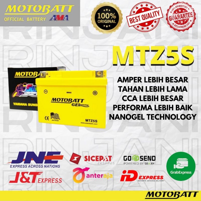 AKI MOTOBATT ORIGINAL MTZ5S FOR VIXION/VARIO/BEAT/NJMX - motobatt original beat/vario 100%