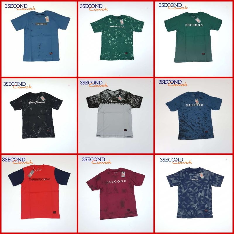 KAOS DISTRO PRIA KAOS 3SECOND PRIA KAOS THREE SECOND PRIA KAOS 3SECOND COWOK KAOS COWOK THREE SECOND