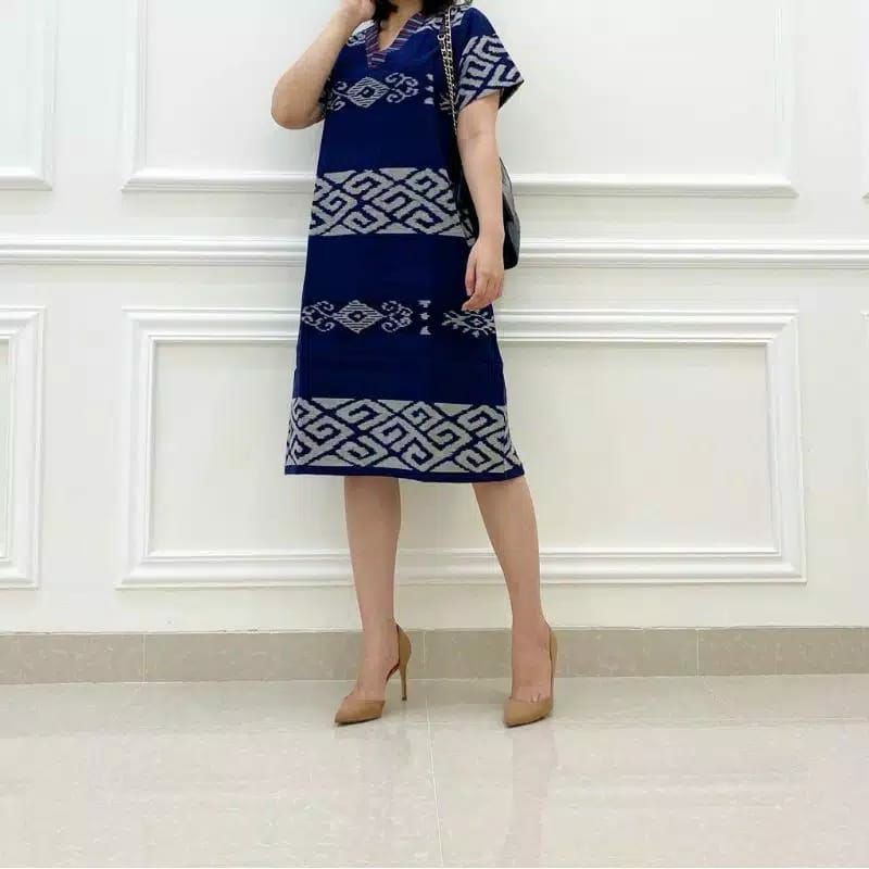 Dress tenun wanita fashion baju tenun kekinian dress.murah DTB35