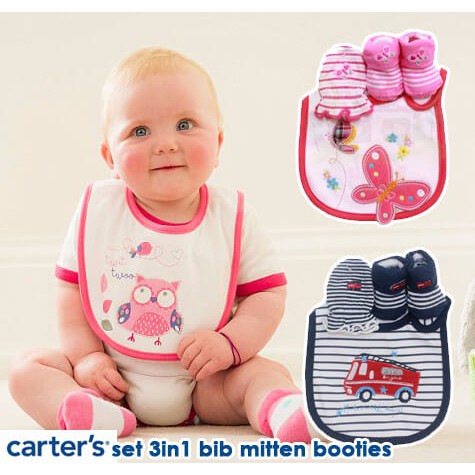 ♥BabyYank♥ CARTER BIB MITTEN BOOTIES / SET SLABER SARUNG TANGAN KAKI CARTER BEST SELLER