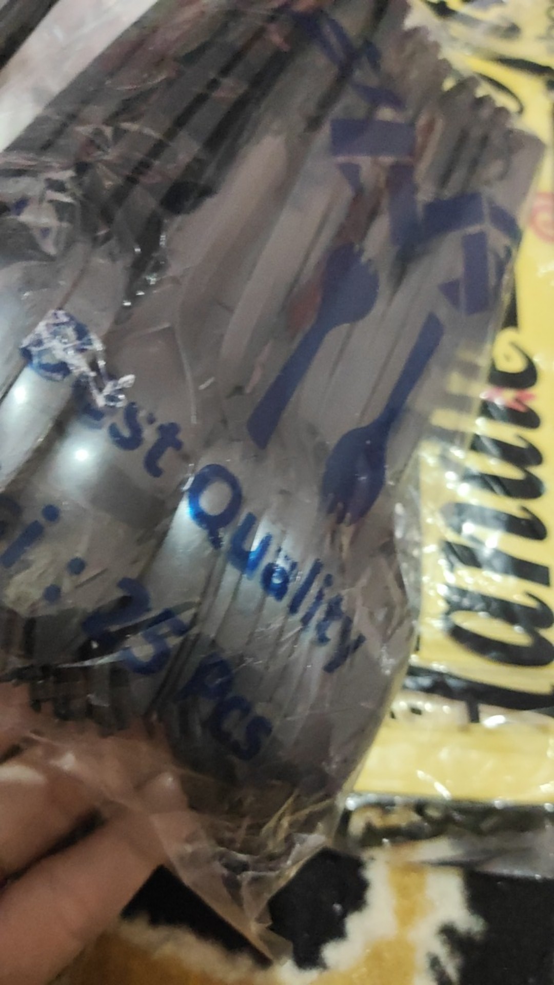 (isi 25pcs) Sendok Garpu 2in1 Hitam/sendok Makan Garpu Makan/sendok Plastik