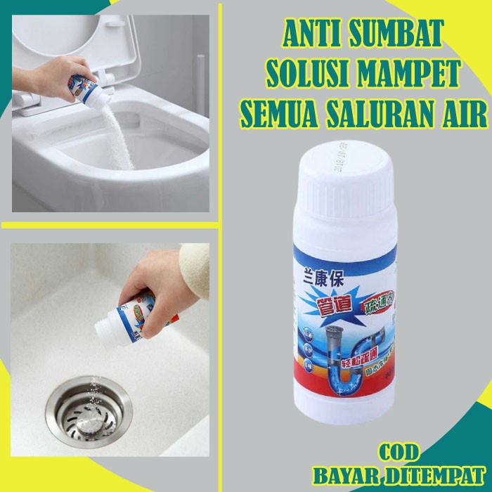 Serbuk Anti Sumbat Pembersih Saluran Air Pipa Anti Mampet