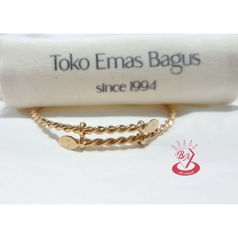 Gelang emas asli bangle ulir long wi variasi kadar 300