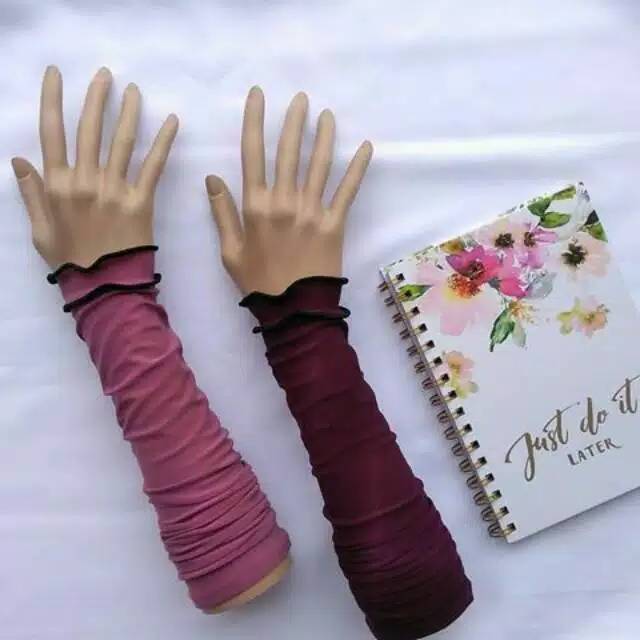 Manset Tangan Curly 2 Layer / Handsock Jempol / Handsock Wanita / Handsock Tangan / Handsock Muslim