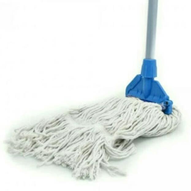 JUAL MURAH Mop holder komplit (jepit pel + tongkat pel + kain pel refill)