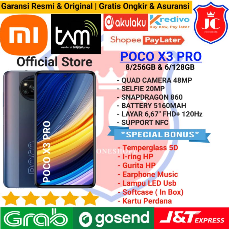 XIAOMI POCO X3 PRO NFC RAM 8/256GB 6/128GB GARANSI RESMI TAM XIAOMI INDONESIA - BONUS