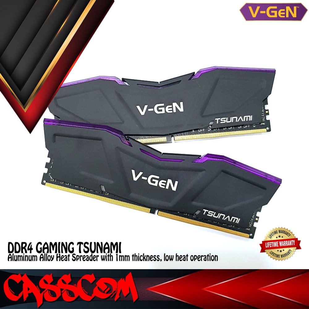RAM DDR4 V-GeN TSUNAMI 8GB 3200MHz CL16 (2X4GB) - GAMING OC VGEN