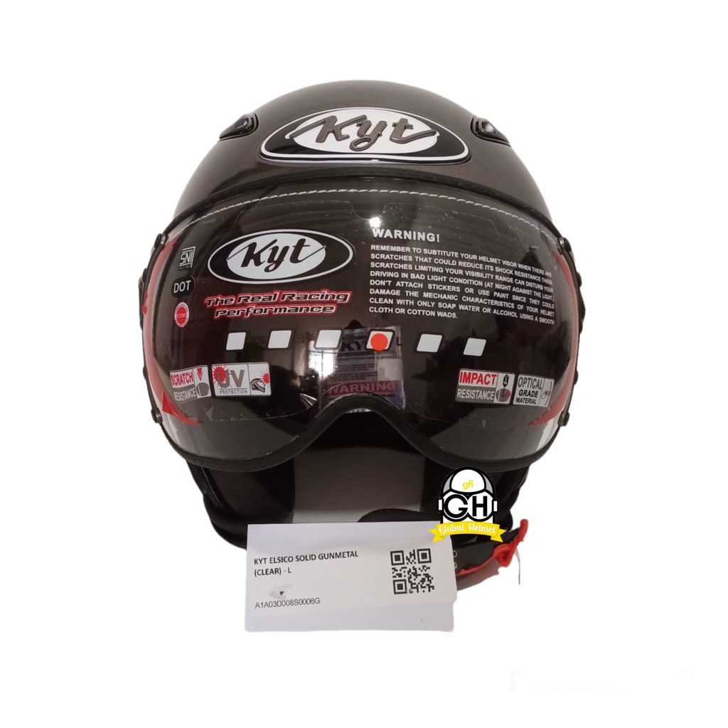 HELM KYT ELSICO SOLID GUNMET HALF FACE KYT HELM HALF FACE KYT ELSICO GUNMETAL