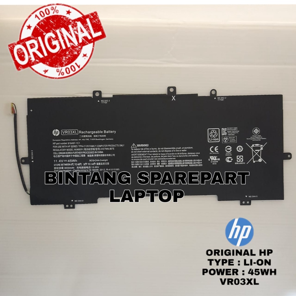 Baterai Battery Batre laptop HP Envy 13-D040TU D045TU D050NA D055SA D026TU VR03XL original