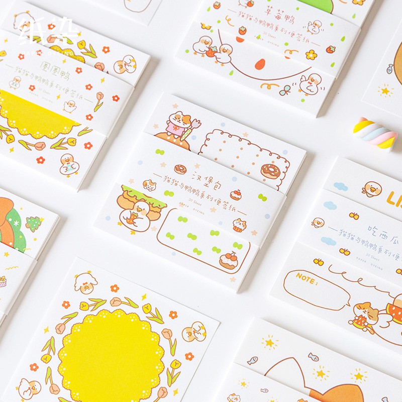 

CAT AND DUCK BUDDIES FANCY MEMOPAD