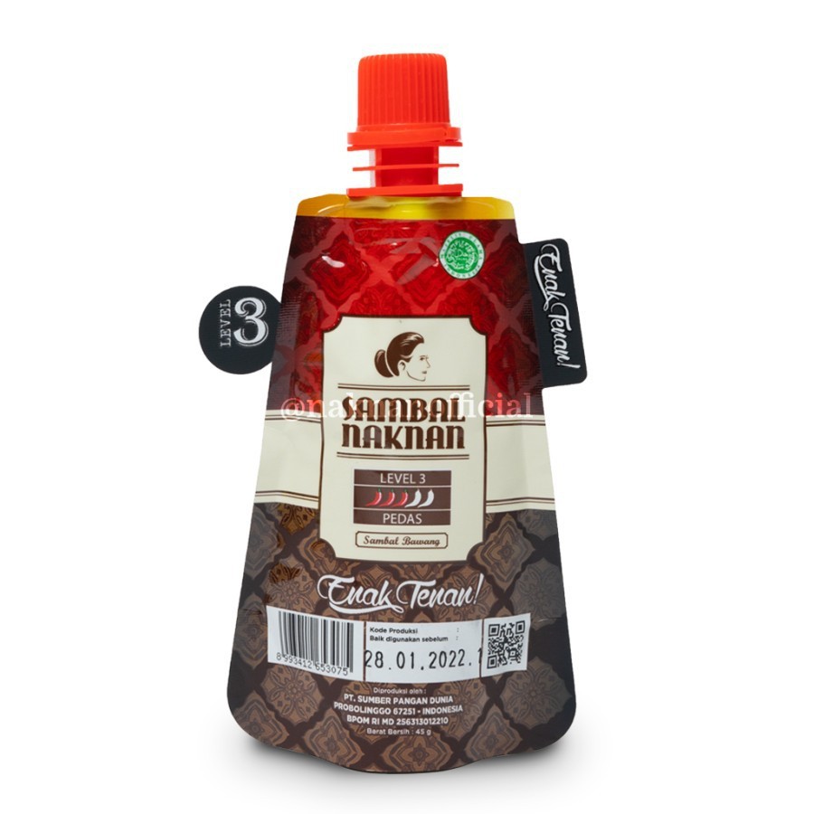 

Naknan Sambal Bawang Nak Nan Surabaya level 3 Kemasan Pouch