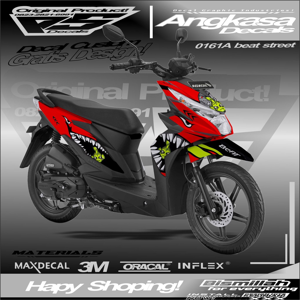 0161A DECALS STIKER FULLBODY CUSTOM MOTOR BEAT STREET 2019