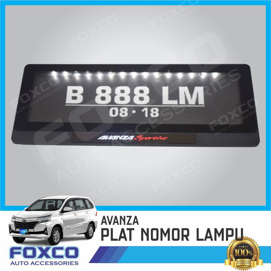 Tatakan / Tempat Plat Nomor Premium Mobil AVANZA Lampu