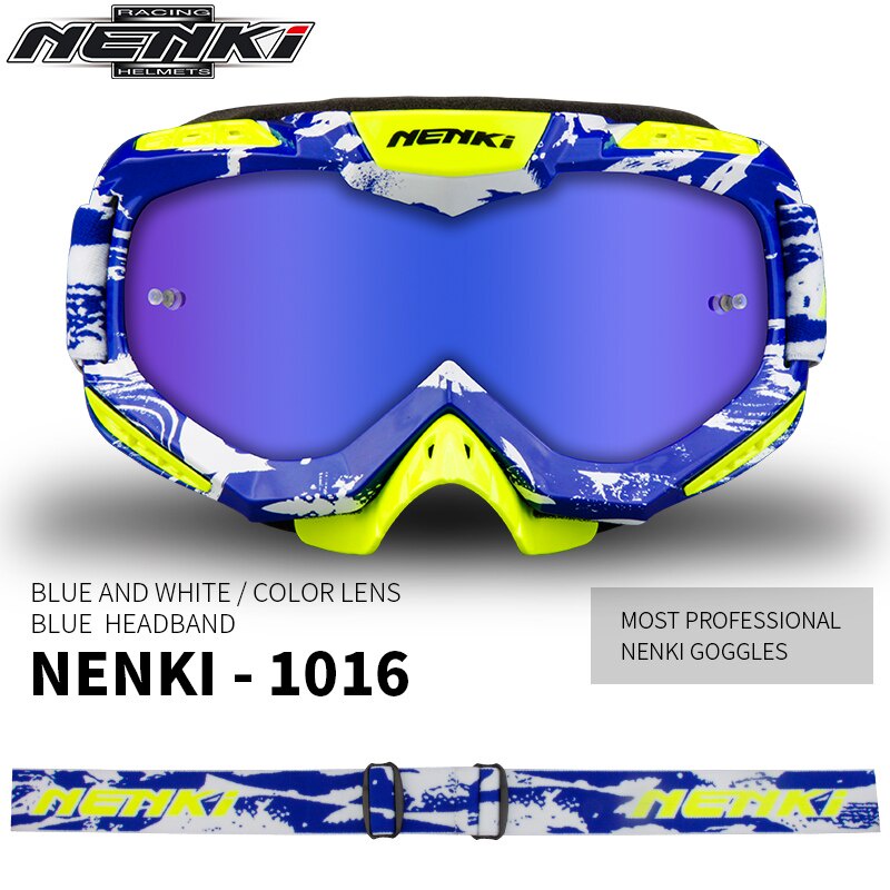 Motocross Goggles Kacamata Motor Google Adventure Biru List Hijau Nenki