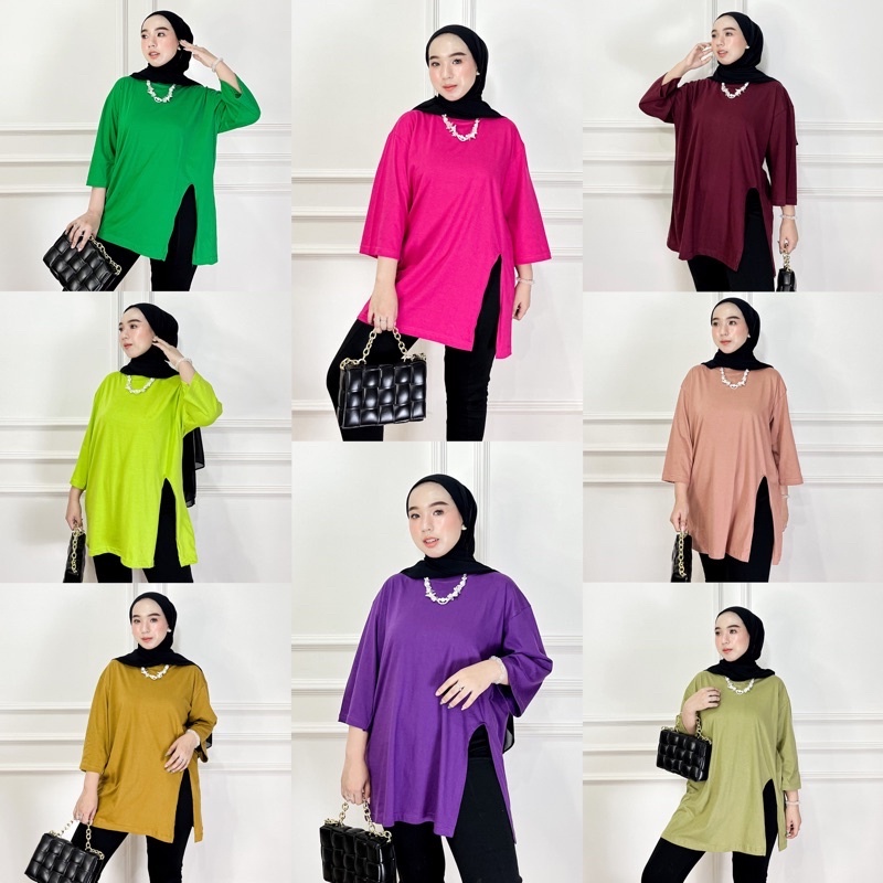 NEUM OVERSIZE POLOS BELAH DEPAN / 100% CATTON COMBED 24s PREMIUM IMPORT / ATASAN LENGAN 7/8 VIRALL /