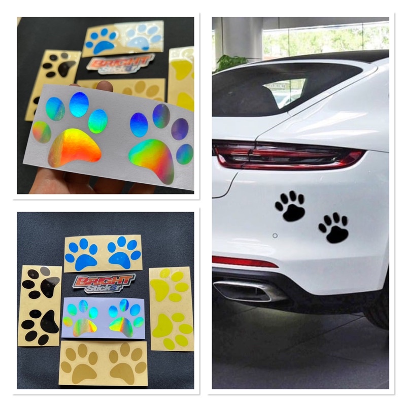 STICKER STIKER TELAPAK KAKI KUCING ANJING ISI 2 STICKER MOBIL MOTOR LAPTOP CUTTING