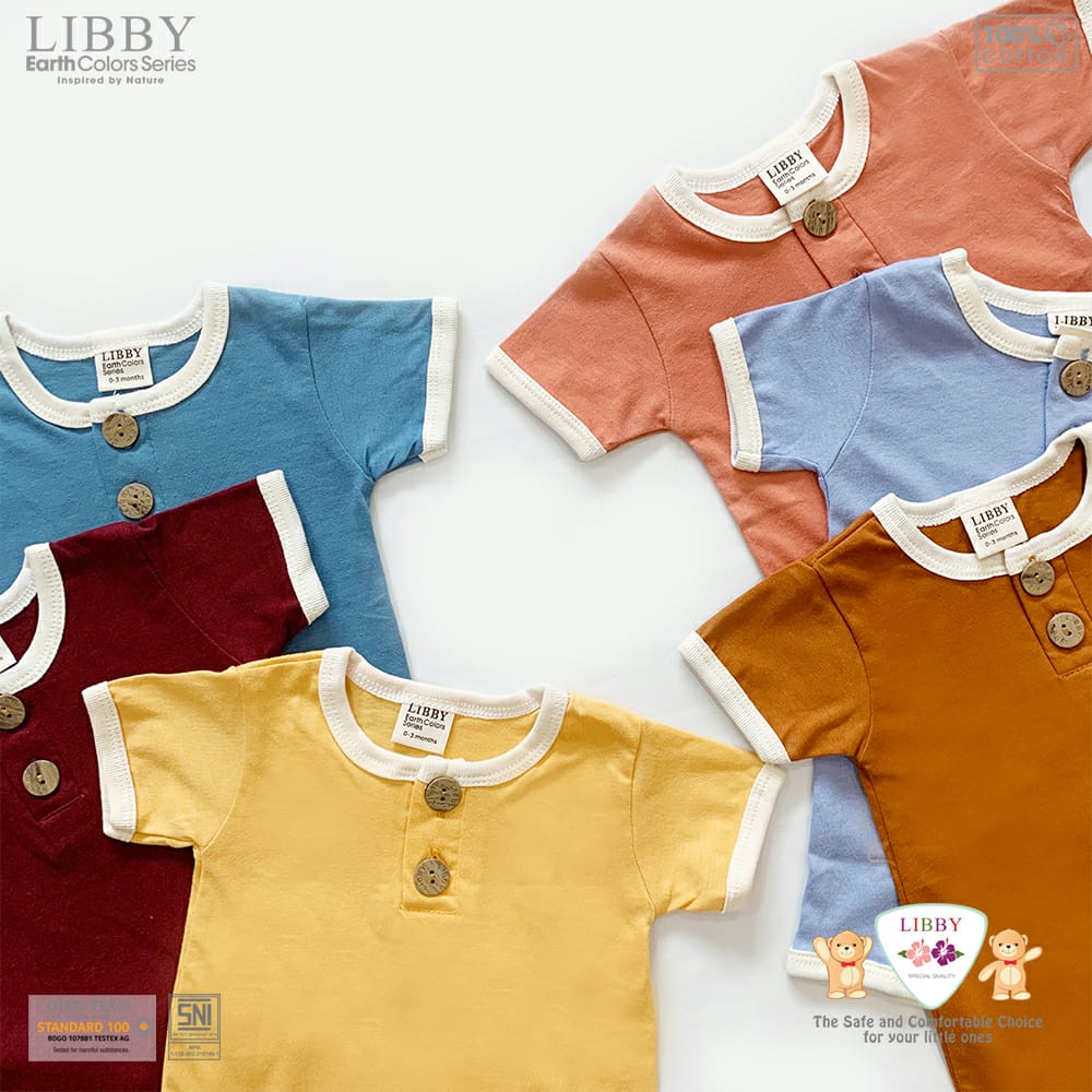 Libby 0-2 Tahun Romper Earth color Series Flynn Romper Anak Bayi Premium Quality SNI