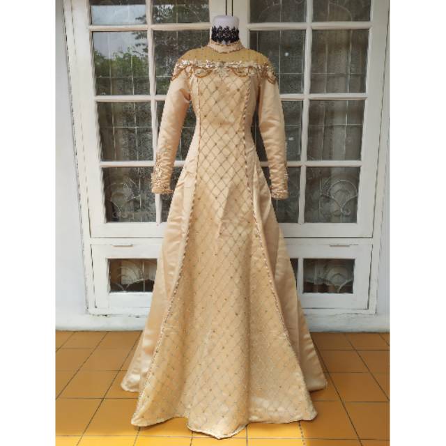 Baju Pengantin Wedding Dress Mewah Bridal Gold