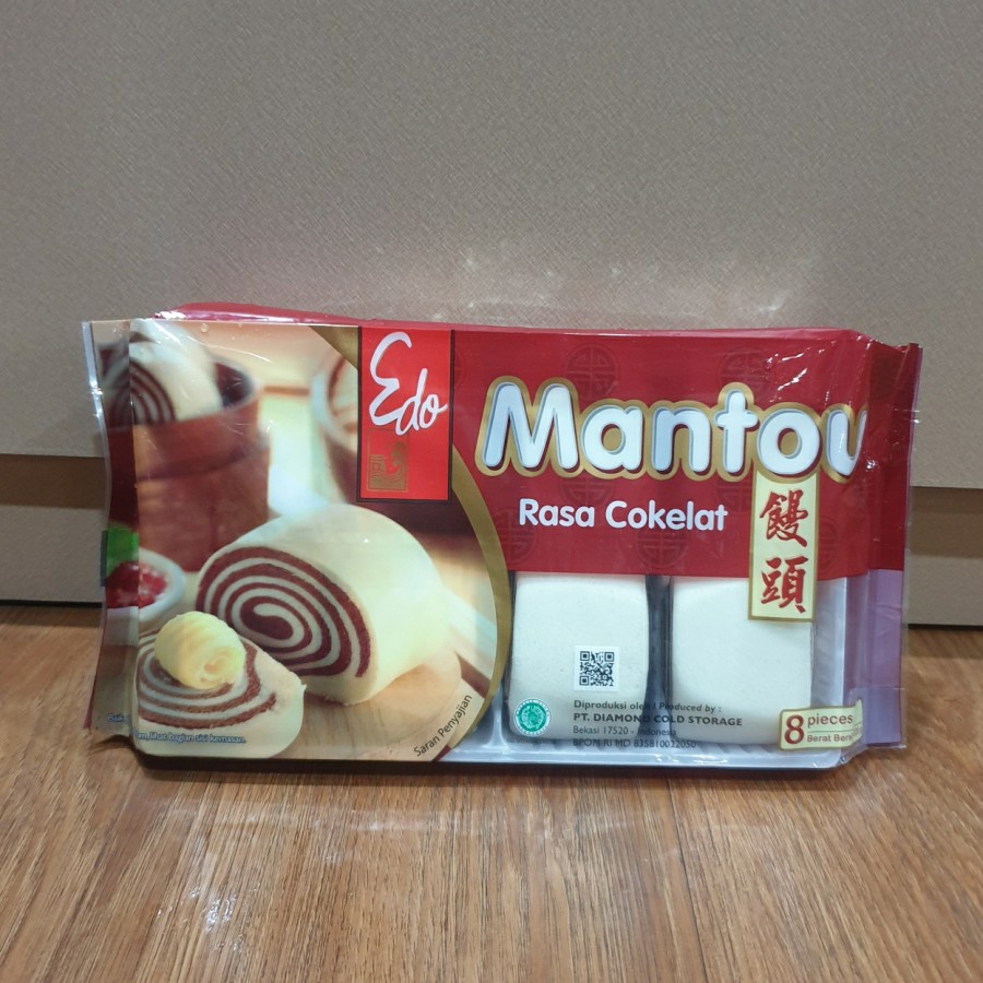 

Edo Mantou Chocolate 8 Pc Roti Sepan Untuk Dimsum/Snack/Frozen 320 Gr