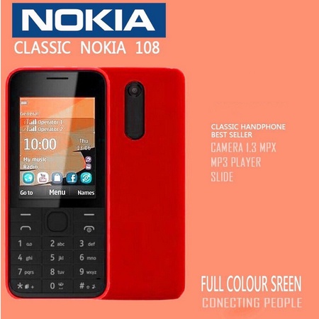 HP NOKIA 108 BARU [GARANSI 1 TAHUN] Kamera - Radio Musik Bluetooth- Dual SIM - MURAH Memori Micro SD