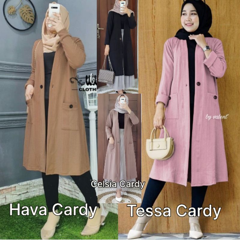 [TERLARIS] Kardigan Panjang Kaos Wanita/Tessa Cardy/Outer Panjang Jumbo/Cardigan Musim Dingin Murah/