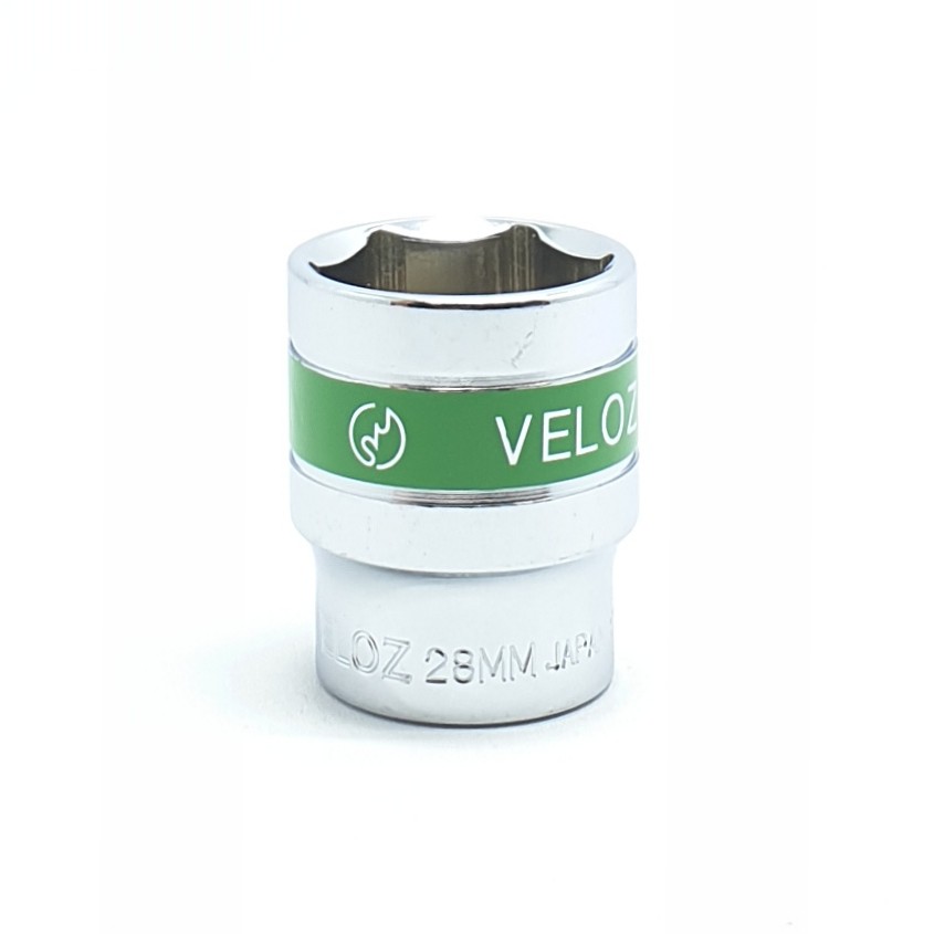 Veloz Premium 28mm Kunci Mata Sok Sock Socket 28mm 6PT 1/2&quot; Chrome Vanadium Steel