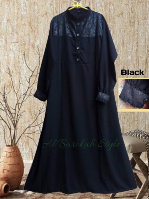 Baruuu..gamis murah bahan jetblack leuwitex